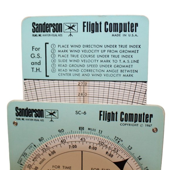 Vintage Sanderson SC-6 Flight Computer 1967 Aviation Plotter - Picture 6 of 9